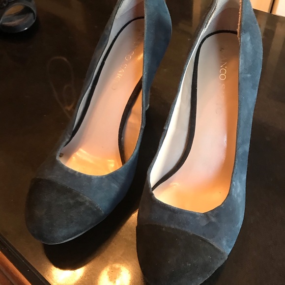 Franco Sarto navy & black suede size 8 heels - Picture 1 of 10